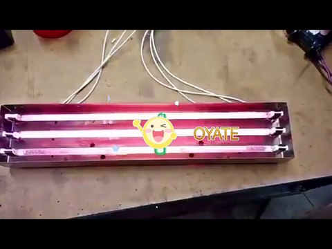 Client is testing 370mm 220v 650w halogen infrared heating lamps infrared emitters