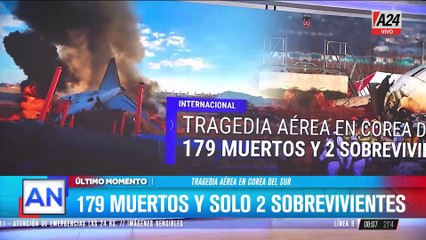 Tragedia aérea en Corea del Sur: 179 muertos y solo dos sobrevivientes