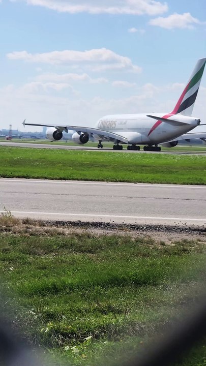 Emirates Airbus A380 takes off from Pearson Airport #airbus