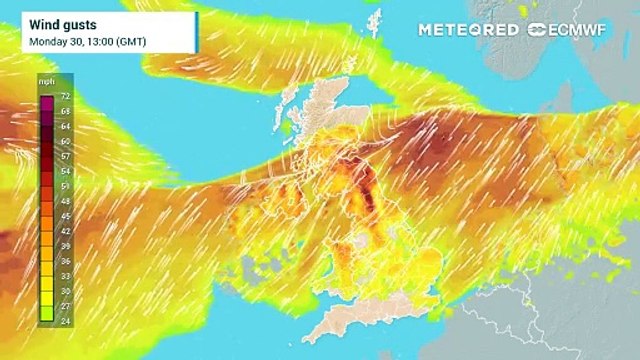 UK Weather: Cold, wet and windy with strong winds, heavy rain and snow.