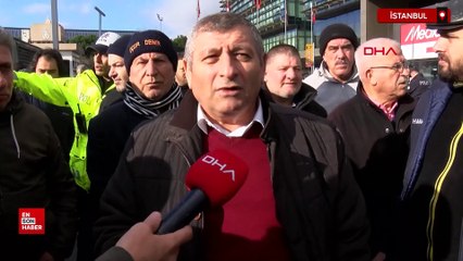 İstanbul'da '8+1' taksi sahiplerinden İBB önünde eylem