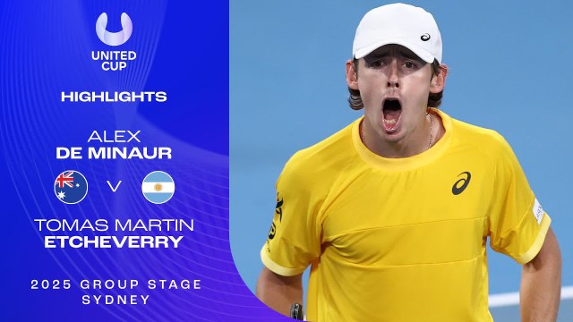 Alex de Minaur vs Tomás Martín Etcheverry (6-1, 6-4) | United Cup 2025 | Grupo F, Fecha 1