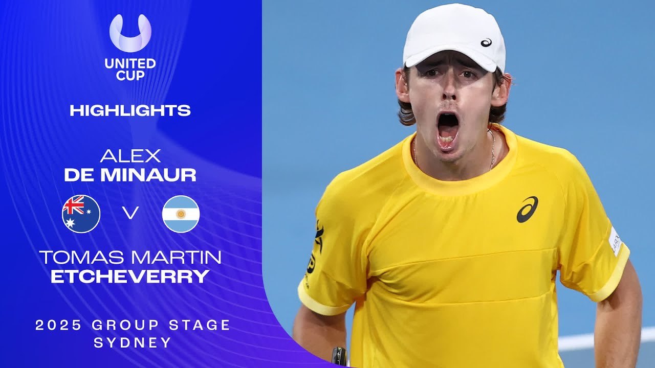 Alex de Minaur vs Tomás Martín Etcheverry (6-1, 6-4) | United Cup 2025 | Grupo F, Fecha 1