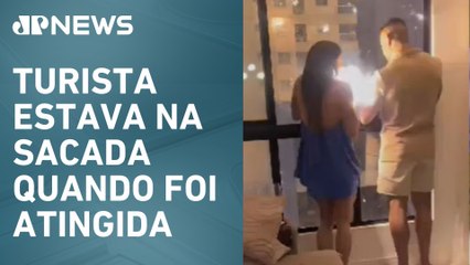 Mulher atingida por fogos de artifício sofre queimadura de terceiro grau em SC
