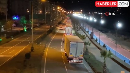 Bakü'den Türkiye Üzerinden Suriye'ye Yardım Tırları Yola Çıktı