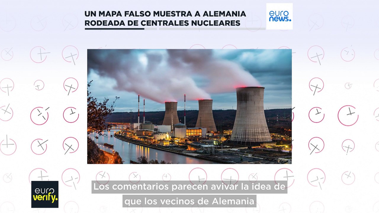 Euroverify: Un mapa falso muestra a Alemania rodeada de centrales nucleares