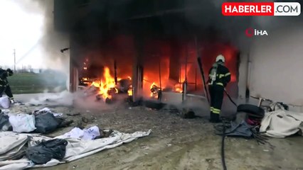 Bafra'da Tekstil Atölyesinde Yangın