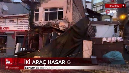 İstanbul Sarıyer’de metruk binanın balkonu çöktü
