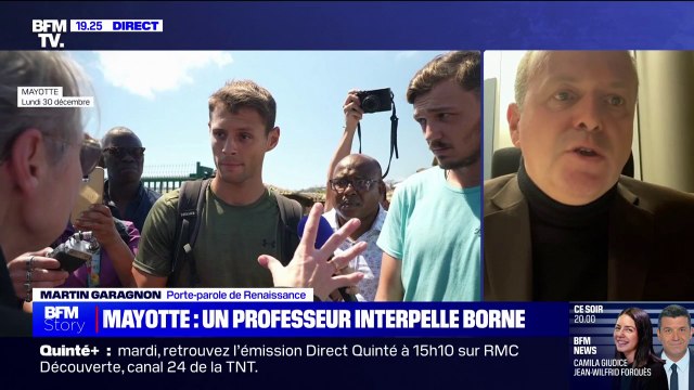 Ce n'est pas du tout son caractère , estime Martin Garagnon (Renaissance) à propos d'Élisabeth Borne tournant le dos à un professeur à Mayotte