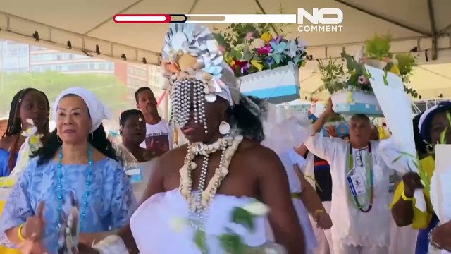 Afro-Brazilians pay tribute to their sea goddess to mark the new year