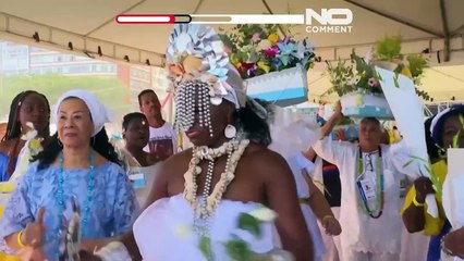 Afro-Brazilians pay tribute to their sea goddess to mark the new year