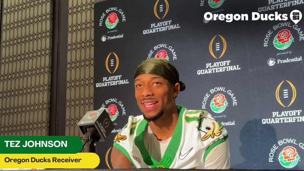 Oregon Ducks Tez Johnson On Rose Bowl Uniforms...