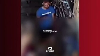 Câmeras de segurança do estabelecimento registraram o momento do crime