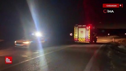 Karaman'da virajı alamayan Tofaş otomobil şarampole takla attı