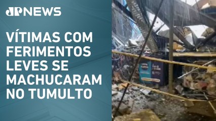 Quatro pessoas ficam feridas após teto de supermercado desabar em Barueri