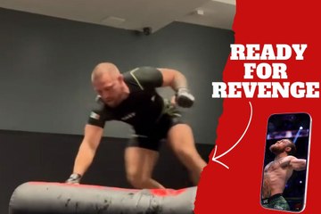Conor McGregor furiously hits a punching bag as he tries to prove he’s not done sending a message to Logan Paul