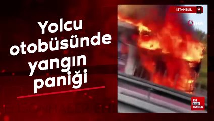 İstanbul Bayrampaşa'da şehirlerarası yolcu otobüsünde yangın paniği