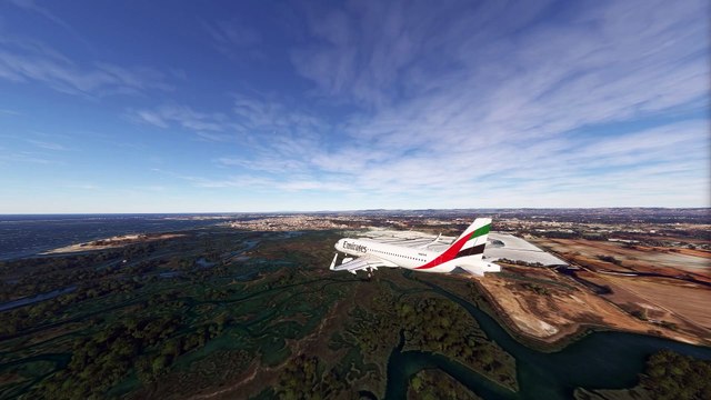 Exceptional Touchdown Emirates A320neo at Faro Airport (FAO), Faro, Portugal #aviation #landing #flights #fly #flightlovers #Canada #USA #Japan #aviation #flying #FlyingLovers #aviationlovers