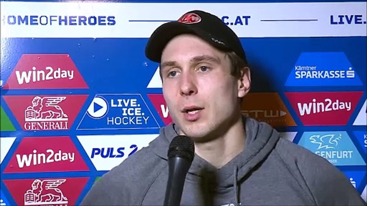 Florian Vorauer (KAC) nach dem Sieg gegen Asiago