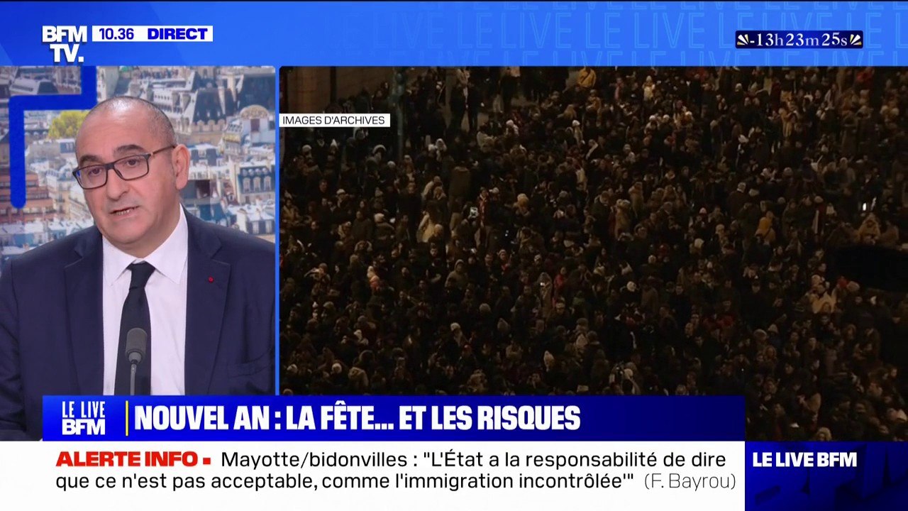 Nouvel An: 10.000 membres des forces de l'ordre mobilisés à Paris, "c'est le même chiffre que l'an passé", affirme Laurent Nuñez, préfet de police de Paris