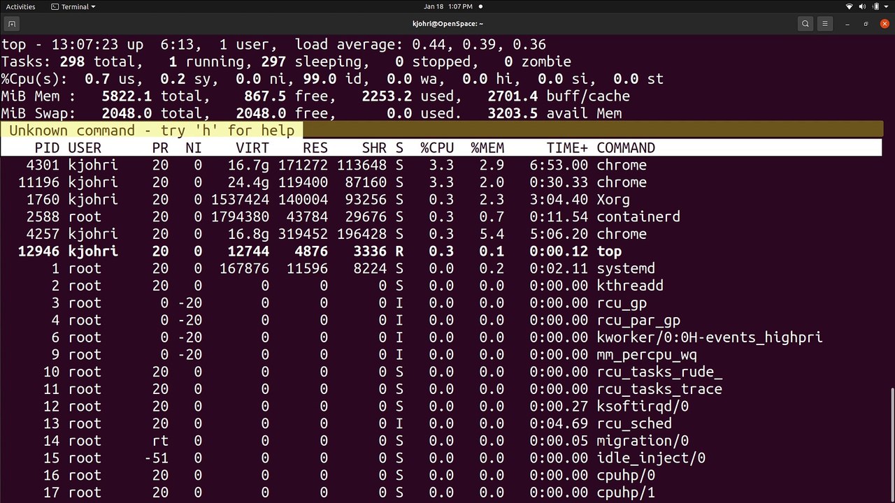 top command in Linux