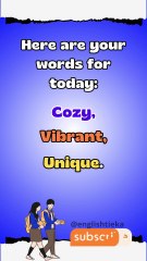 Learn 3 New Words Today: Cozy, Vibrant, Unique #shorts #learning #Shorts13