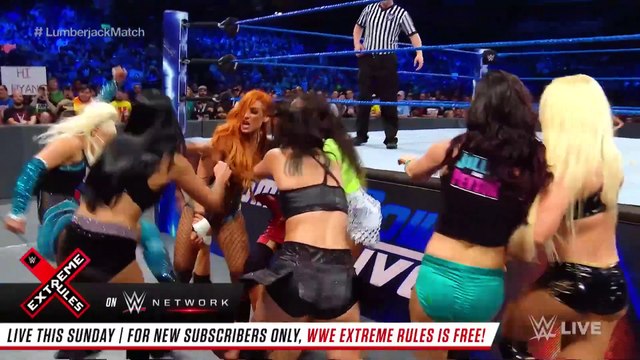 Asuka looks to punish James Ellsworth in a Lumberjack Match SmackDown LIVE, July 10, 2018