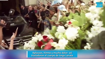 Aplausos, himno y mucho dolor, así trasladaron el cuerpo de Jorge Lanata