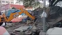 Hydraa Demolitions in Bhagirathamma Lake Buffer Zone  Hydraa officials carried out a demolition drive in the buffer zone of the Bhagirathamma Lake in Nanakram Guda on Tuesday morning. The operation targeted illegal structures constructed on approximately