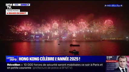 Hong-Kong passe en 2025: les images du feu d'artifice
