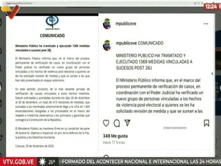 Comunicado | MP ha ejecutado 1369 medidas vinculadas a los sucesos postelectorales del 28 de julio
