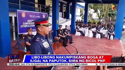 Libo-libong nakumpiskang boga at ilegal na paputok, sinira ng Bicol PNP