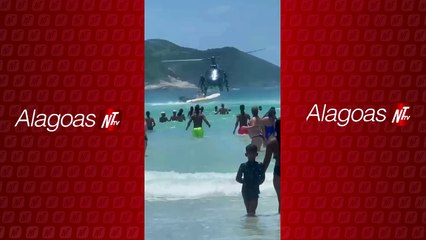 Fuzil de Policial Militar cai no mar durante operação em Cabo Frio e banhista devolve