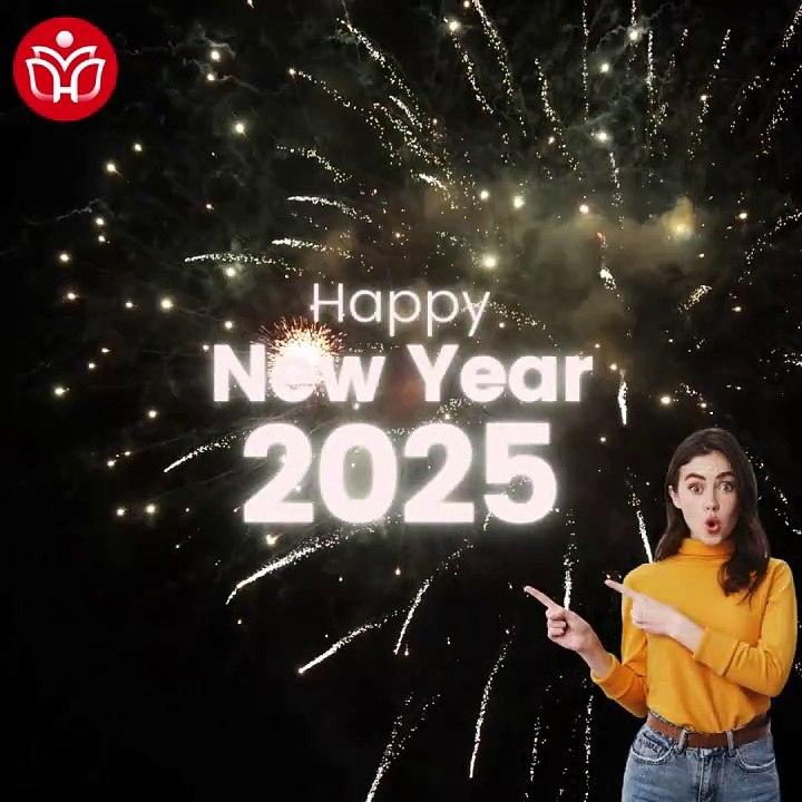Black Animated Firework Happy New Year Instagram Post