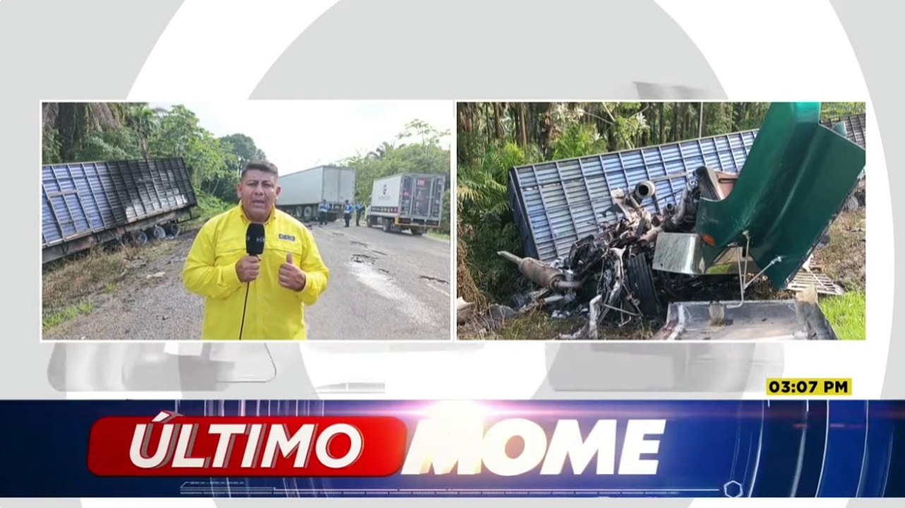 Fuerte accidente vial deja enormes pérdidas materiales en la CA-13 a la altura de La Mulera, Tela