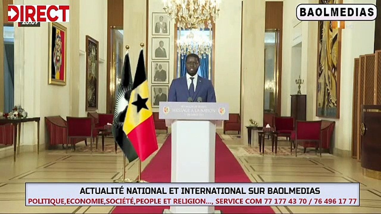 FR L’intégralité de l’adresse à la nation de SEM. Bassirou Diomaye Faye, 31 décembre 2024