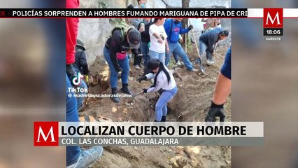Integrantes de Guerreros Buscadores localizan restos de Jesús Darío en fosa de Guadalajara