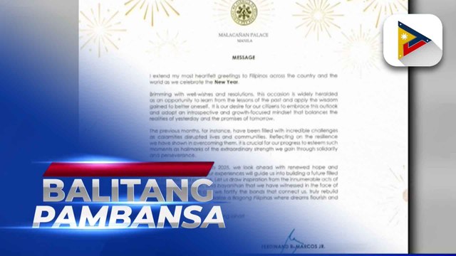 PBBM, hinimok ang mga Pilipino na harapin ang bagong taon na may pag-asa at diwa ng bayanihan