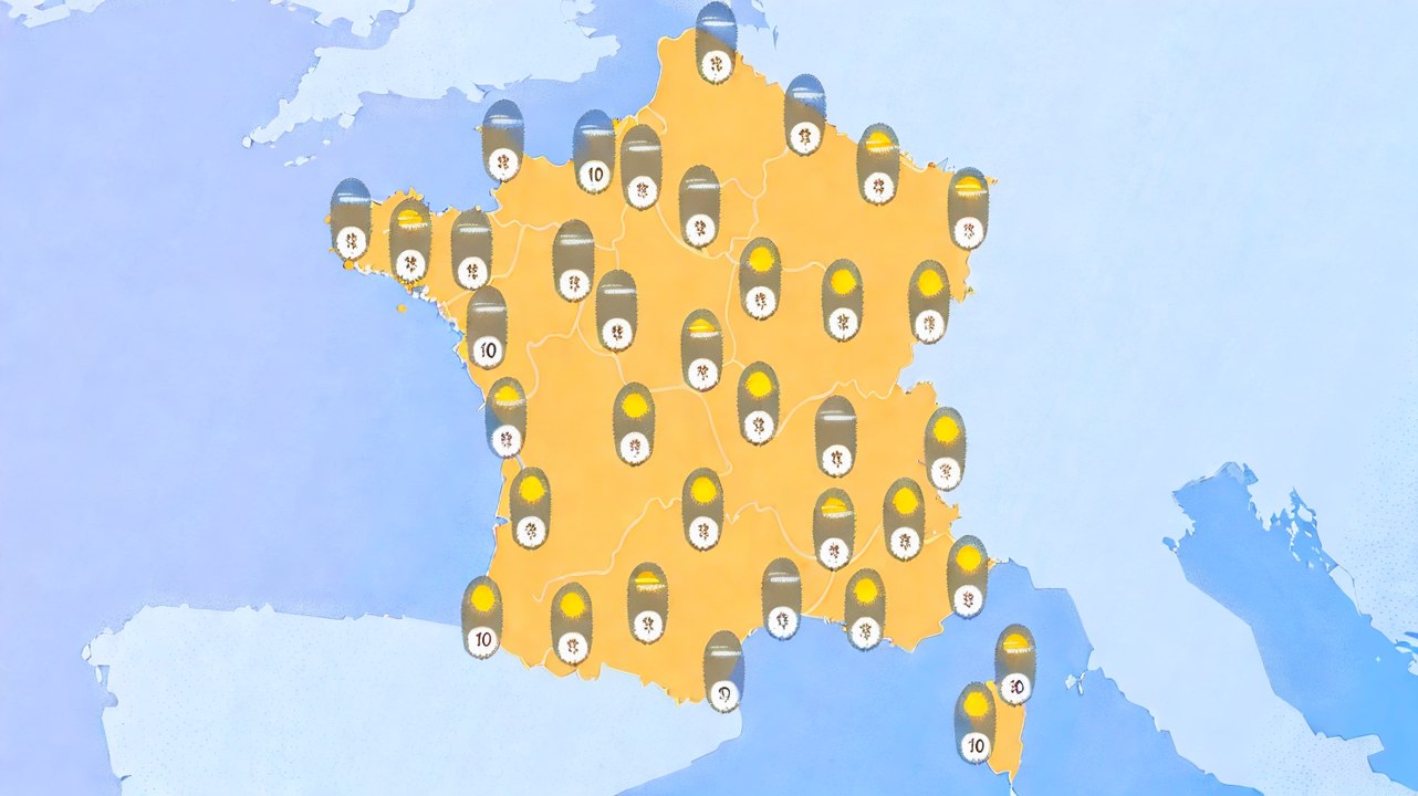 Conditions climatiques variées en France pour le 1er janvier 2025 : nuages, soleil et pluie au programme