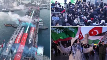 İstanbul’da Büyük Filistin Yürüyüşü