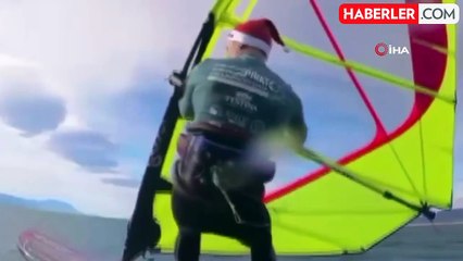 Yeni Yılın İlk Sabahında İznik Gölü'nde Buzda Sörf Eğlencesi