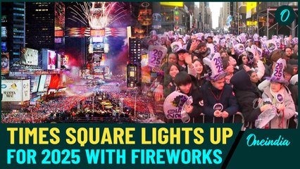 NYC’s Times Square Celebrated 2025 with a breathtaking fireworks display after the Ball Drop
