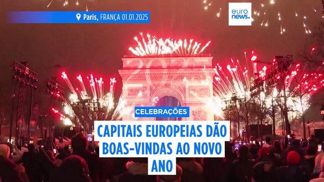 Países europeus dão as boas-vindas a 2025 com celebrações e espectáculos de fogo de artifício