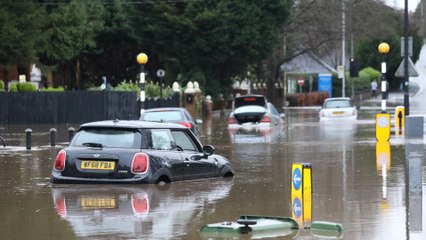New Year's Day flooding in the North of England following heavy rain