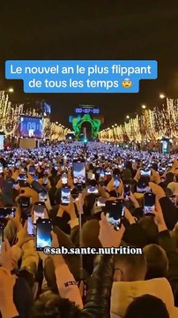 Nouvel an sur les Champs Elysées... Un peu flippant