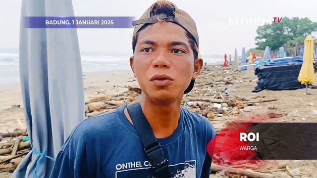 Perayaan Tahun Baru 2025, Sampah Bungkus Makanan dan Kembang Api Berserakan di Pantai Kuta