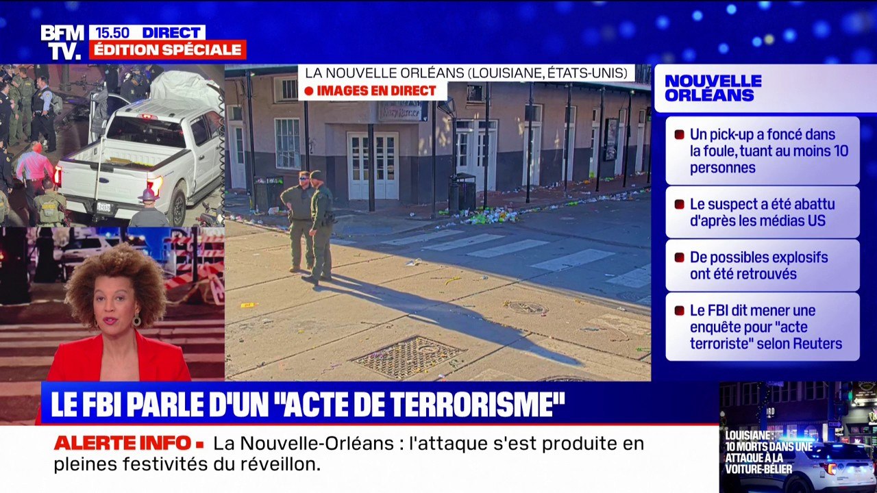 La police de la Nouvelle-Orléans confirme que le suspect est décédé "sur les lieux" de l'attaque à la voiture-bélier