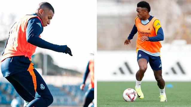 Vini Jr. y Mbappé sorprenden con un par golazos en su primer entrenamiento del año con el Real Madrid