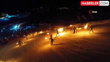 Kartalkaya'da Yılbaşı Meşaleli Kayak Şöleni