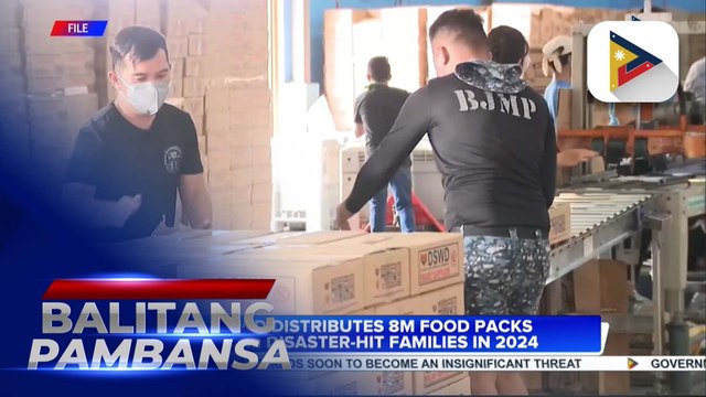 DSWD distributes 8-M food packs to 7-M disaster-hit families in 2024